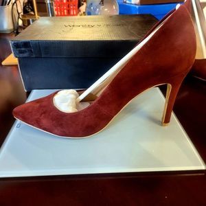 WENDY WILLIAMS GORGEOUS NEW SUEDE MERLOT STILETTO 4" HEEL SIZE 8W